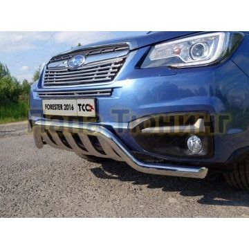 Защита передняя Кенгурятник с вставкой 60-75 мм ТСС для Subaru Forester 2016-2018 Защита передняя Кенгурятник с вставкой 60-75 мм ТСС для Subaru Forester 2016-2018