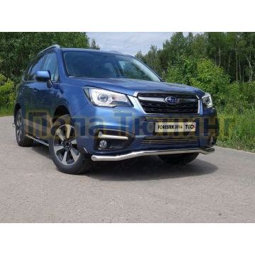 Защита переднего бампера 60 мм ТСС для Subaru Forester 2016-2018 Защита переднего бампера 60 мм ТСС для Subaru Forester 2016-2018