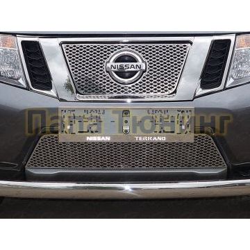 Накладка решётки радиатора нижняя треугольник лист ТСС для Nissan Terrano 2014-