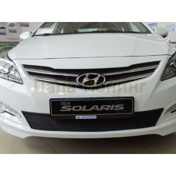 Защита радиатора черная РусСталь для Hyundai Solaris 2014-2017