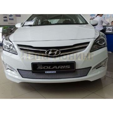 Защита радиатора хром РусСталь для Hyundai Solaris 2014-2017