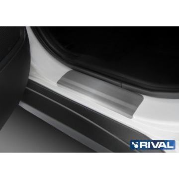Накладки порогов Rival с надписью 4 штуки для Mitsubishi Outlander 2015-
