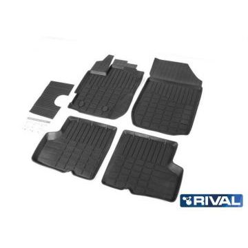 Коврики салона Rival литьевые резина 5 штук для Renault Kaptur 2016-