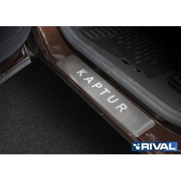 Накладки порогов Rival с надписью 4 штуки для Renault Kaptur 2016-