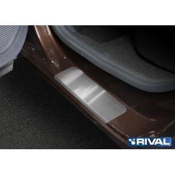 Накладки порогов Rival с надписью 4 штуки для Renault Kaptur 2016-