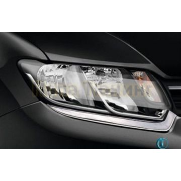 Накладки на передние фонари 2 части Omsa_Line для Renault Logan 2015- Накладки на передние фонари 2 части Omsa_Line для Renault Logan 2015-