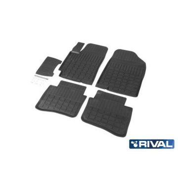 Литьевые коврики салона Rival для Kia Rio  SD; HB 2011-2017/Hyundai Solaris SD; HB 2010-2017