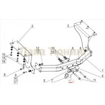 Фаркоп Bozal 2500/100 для Acura MDX (YD3) SUV 2013-/Honda Pilot (YF6) SUV 2016-