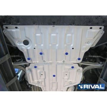 Защита картера алюминий 4 мм RIVAL для Audi A4, V - 1.4; 2.0 (190л.с.); 2.0 (249л.с.); АКПП; привод - все 2015-2020/Audi A4, V - 2.0 (150л.с.; 190л.с.) 2019-/Audi A5, V - 2.0 (249л.с.) 2019-/Audi A5, V - 2.0 (249л.с.); АКПП; полный привод 2016-