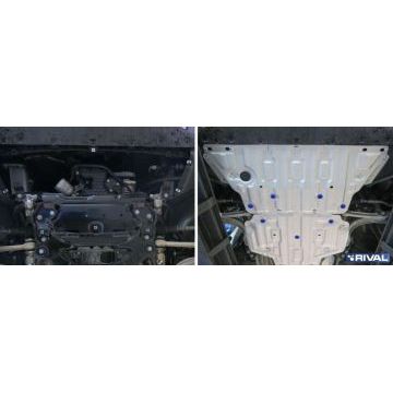 Защита картера алюминий 4 мм RIVAL для Audi A4, V - 1.4; 2.0 (190л.с.); 2.0 (249л.с.); АКПП; привод - все 2015-2020/Audi A4, V - 2.0 (150л.с.; 190л.с.) 2019-/Audi A5, V - 2.0 (249л.с.) 2019-/Audi A5, V - 2.0 (249л.с.); АКПП; полный привод 2016-