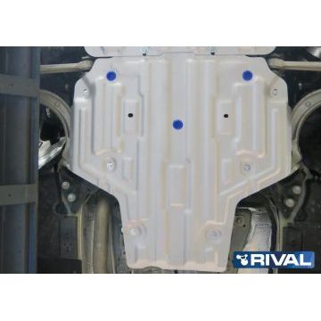 Защита КПП алюминий 4 мм RIVAL для Audi A4, V - 1.4; 2.0 (190л.с.); 2.0 (249л.с.); АКПП; привод - все 2015-2020/Audi A4, V - 2.0 (150л.с.; 190л.с.) 2019-/Audi A5, V - 2.0 (249л.с.) 2019-/Audi A5, V - 2.0 (249л.с.); АКПП; полный привод 2016-