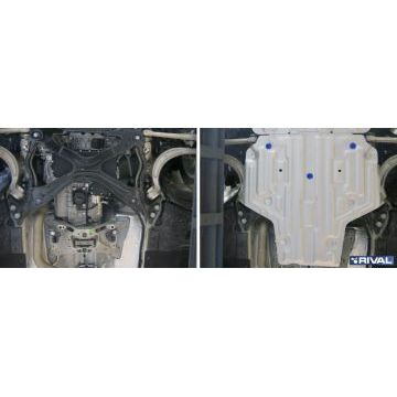 Защита КПП алюминий 4 мм RIVAL для Audi A4, V - 1.4; 2.0 (190л.с.); 2.0 (249л.с.); АКПП; привод - все 2015-2020/Audi A4, V - 2.0 (150л.с.; 190л.с.) 2019-/Audi A5, V - 2.0 (249л.с.) 2019-/Audi A5, V - 2.0 (249л.с.); АКПП; полный привод 2016-