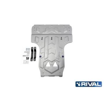 Защита картера + КПП алюминий 4 мм RIVAL для Audi A6 Allroad, V - 3.0 2012-/Audi A6, V - 2.0 (180 л.с.) АКПП; 3.0 2011-2018/Audi A7, V - 3.0 2010-2018/