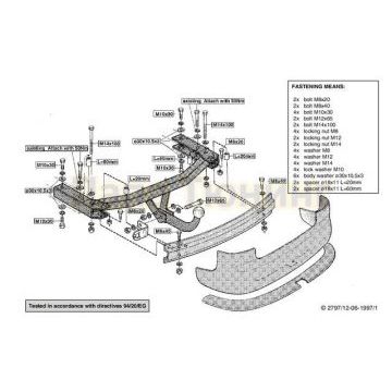Фаркоп Brink шар A на седан и универсал для Audi A6 1997-2004