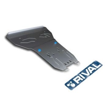 Защита картера + КПП алюминий 4 мм RIVAL для Audi A8, V - 3.0; 4.0; 4.2 2010-2018