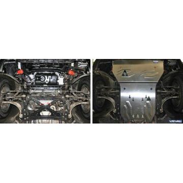 Защита картера + КПП алюминий 4 мм RIVAL для Audi A8, V - 3.0; 4.0; 4.2 2010-2018