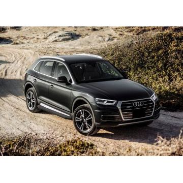 Пороги алюминиевые Rival Black-Premium для Audi Q5 2016-