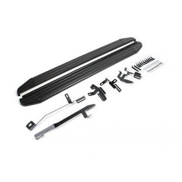 Пороги алюминиевые Rival Black-Premium для Audi Q5 2016-