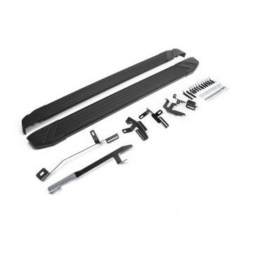 Пороги алюминиевые Rival Black New для Audi Q5 2016-