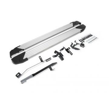 Пороги алюминиевые Rival Silver New для Audi Q5 2016-