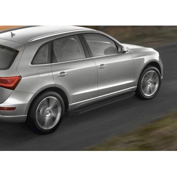 Пороги алюминиевые Rival Black-Premium для Audi Q5 2008-2016