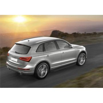 Пороги алюминиевые Rival Black-Premium для Audi Q5 2008-2016