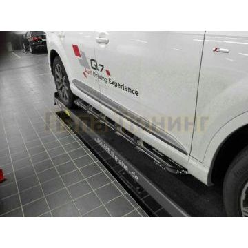 Пороги алюминиевые OEM Tuning для Audi Q7 2015-