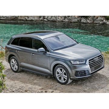 Пороги алюминиевые Rival Black-Premium для Audi Q7 2015-