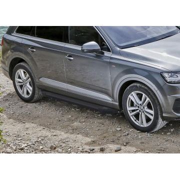 Пороги алюминиевые Rival Black New для Audi Q7 2015-