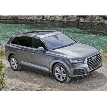 Пороги алюминиевые Rival Black New для Audi Q7 2015-