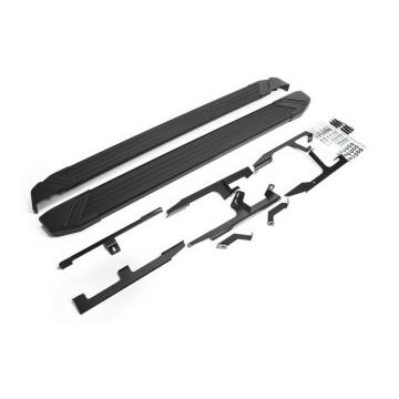 Пороги алюминиевые Rival Black New для Audi Q7 2015-