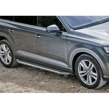 Пороги алюминиевые Rival Premium для Audi Q7 2015-