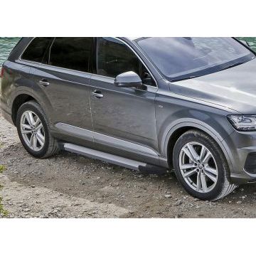 КОПИЯ Пороги алюминиевые Rival Silver New для Audi Q7 2015-