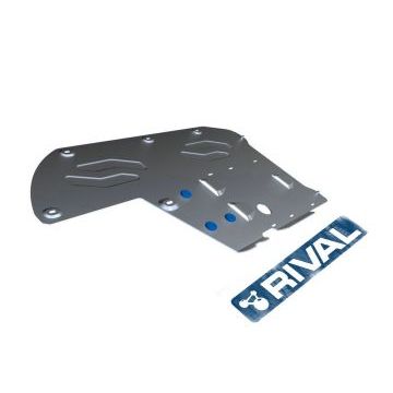 Защита КПП + РК алюминий 4 мм RIVAL для BMW 5 GT, 528i, 530d; полный привод 2009-2018/BMW 5-series, 528i, 530d; полный привод 2010-2016