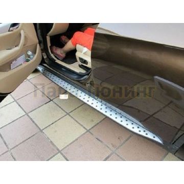 Пороги алюминиевые OEM Tuning для BMW X1 2009-2015