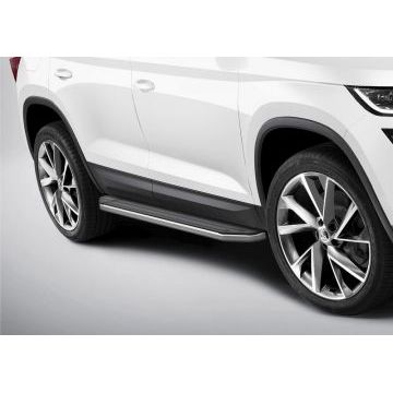 Пороги алюминиевые Rival Premium для Skoda Kodiaq 2017-