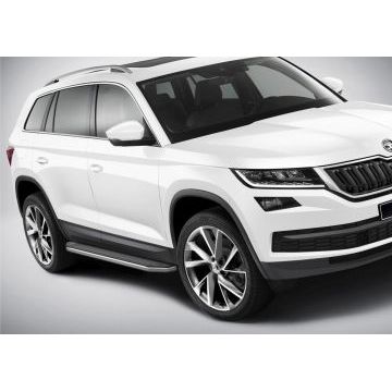 Пороги алюминиевые Rival Premium для Skoda Kodiaq 2017-