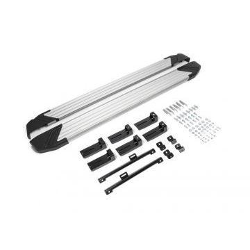 Пороги алюминиевые Rival Silver New для Skoda Kodiaq 2017-