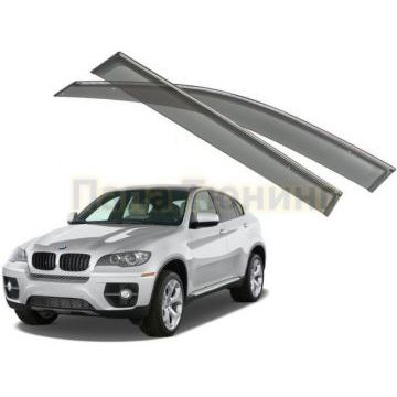 Дефлекторы окон с хромированным молдингом OEM Tuning для BMW X6 2008-2014