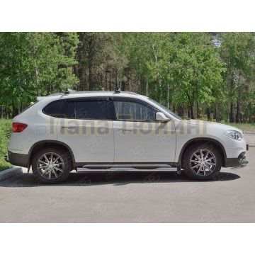 Пороги труба с накладками d76 вариант 2 РусСталь для Brilliance V5 2014-