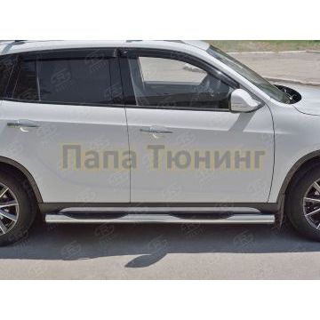 Пороги труба с накладками d76 вариант 3 РусСталь для Brilliance V5 2014-