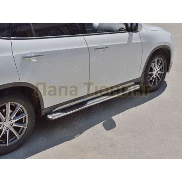 Пороги труба с накладками d76 вариант 3 РусСталь для Brilliance V5 2014-