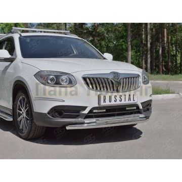 Защита передняя двойная d57-d42 РусСталь для Brilliance V5 2014-