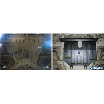 Защита картера + КПП Rival сталь 2 мм для Toyota Corolla Runx, V - 1.5; 1.8; передний привод 2002-2006