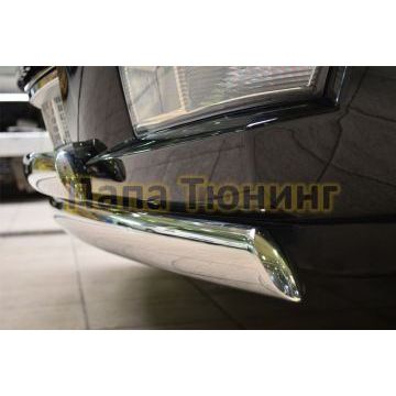 Защита передняя овальная двойная 75х42 мм РусСталь для Cadillac Escalade 2006-2015