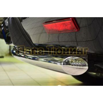 Защита заднего бампера d76 дуга РусСталь для Cadillac Escalade 2006-2015