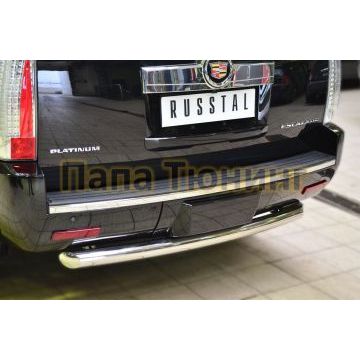 Защита заднего бампера d76 дуга РусСталь для Cadillac Escalade 2006-2015