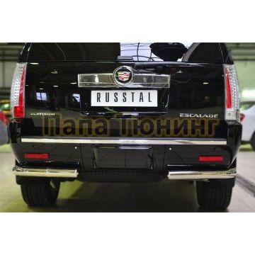 Защита заднего бампера уголки d76 РусСталь для Cadillac Escalade 2006-2015