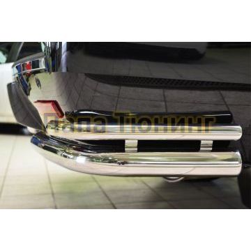 Защита задняя двойные уголки d76-d42 РусСталь для Cadillac Escalade 2006-2015