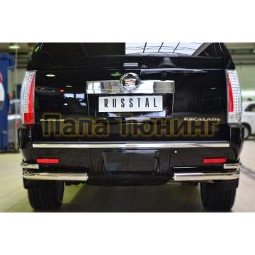 Защита задняя двойные уголки d76-d42 РусСталь для Cadillac Escalade 2006-2015